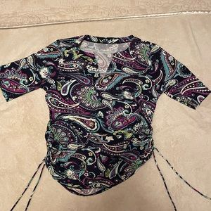 Lands’ End elbow sleeve rash guard swim shirt